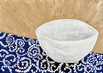Bol blanc à motifs bleus
