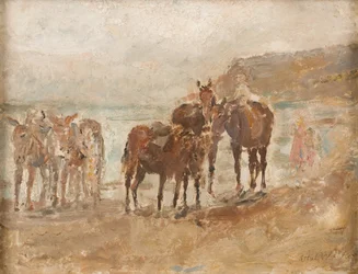 Baie de Robin des Bois avec des ânes, vers 1935 (huile sur carton)