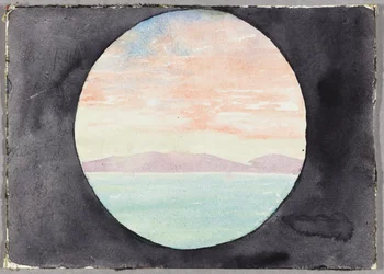 Baie de Tunis à travers le hublot du vapeur Fürst Bismark, Tunisie, croquis de voyage, 1896