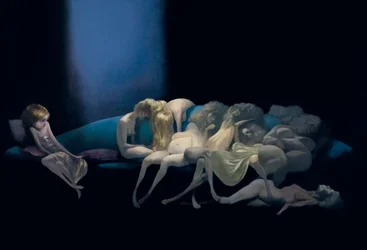 La jeune mariée et les épouses mortes, de Barbe Bleue par Charles Perrault (1628-1703)