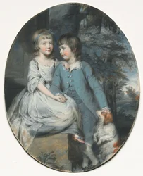 Cropley Ashley-Cooper plus tard 6e comte de Shaftesbury avec sa sœur, vers 1776