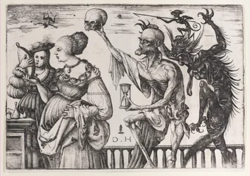 La mort et le diable surprenant deux femmes
