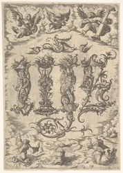 Monogramme IHS entouré de six anges, vers 1485-1536