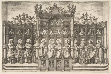 Grand stalle de chœur avec Christ bénissant la Vierge, vers 1518-20