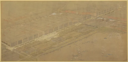 Planche 114 de The Plan of Chicago, 1909 : Chicago. Boulevard et promenade proposés sur Michigan Avenue et Pine Street