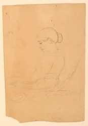 Dessin, Annie A. Brush, assise, 22 septembre 1841
