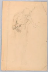 Dessin, homme barbu debout, 1852
