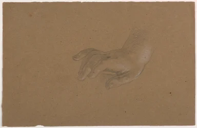 Dessin, étude de la main droite, 1850-60