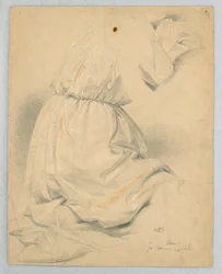 Dessin, étude pour "Communion of t", 1846