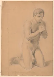 Dessin, étude pour la "Communion des malades", 1844