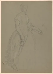 Dessin, étude pour la "Réception de Martha Washington", 1860