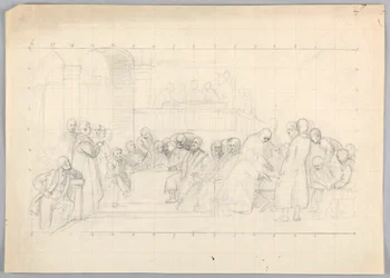 Dessin, étude pour le "Groupe scientifique", 1858