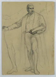 Dessin, étude pour "Titian Showing", 1866