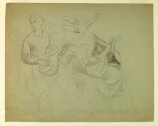 Dessin, étude pour "Titian Showing", 1871-72