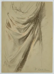 Dessin, étude pour "Tribute Money", 1852