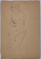 Dessin, étude pour "Tribute Money", juillet 1852
