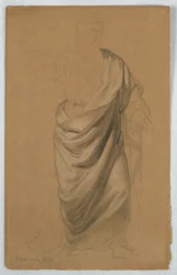 Dessin, étude pour "Tribute Money", juillet 1852