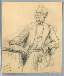 Dessin, William E. Dodge assis, 1884
