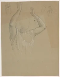 Dessin, Femme aux mains levées A, 1844-45
