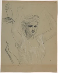 Dessin, Femme aux mains levées A, 1844-45