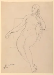 Femme nue assise