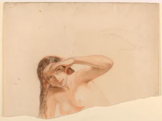 Femme nue avec la main gauche