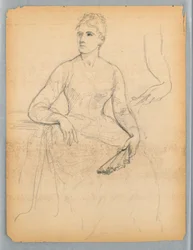 Esquisse pour un portrait de femme assise