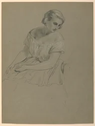 Étude de femme assise pour "La Cour Républicaine" (Jour de réception de Lady Washington)