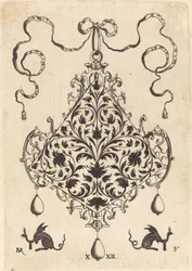 Grand pendentif, motif de feuillage ornemental