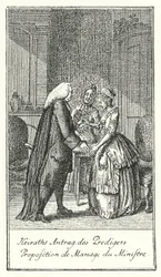 Proposition de mariage du clergyman (gravure)