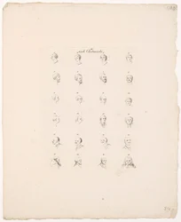 24 têtes inspirées des « Fragments physiognomiques » de Lavater, II
