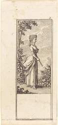 Fille avec éventail, face à droite