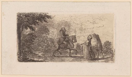 Petit monsieur à cheval avec la dame