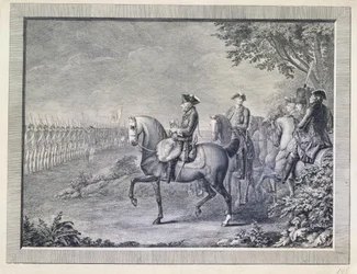Le roi Frédéric II à la parade de la garde à Potsdam