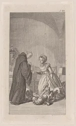 Gravure sur cuivre illustrant « Le frère gris »