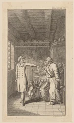 Gravure sur cuivre illustrant « Le Vicaire de Wakefield » d