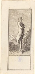 Jeune homme tête nue, avec épée