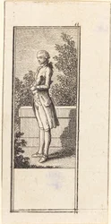 Jeune homme avec chapeau sous le bras