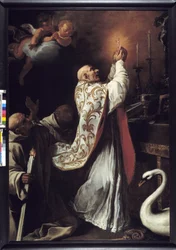 Saint Hugues célébrant le Saint Sacrifice de la Messe