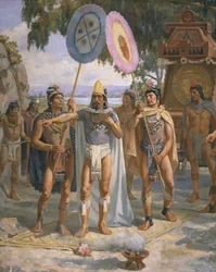 Empereur Montezuma II (c.1470-1520) à Chapultepec