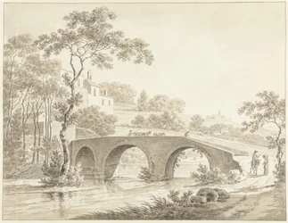 Le pont sur le Tibre à Narni dans la campagne romaine