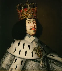 Le roi Frédéric III de Danemark et de Norvège en habits de couronnement ...