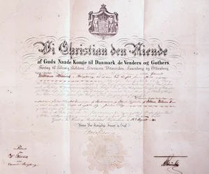 Brevet signé par Christian IX de Danemark nommant William Keswick consul danois à Hong Kong, Chine, 1880