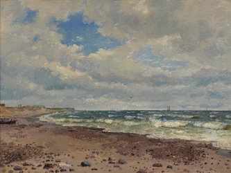 Une plage avec des dunes sur la côte ouest du Jutland
