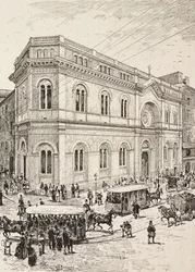 Église évangélique sur la Via Nazionale, Rome, Italie, gravure d