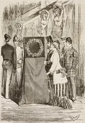 La couronne à Charles Albert exposée sur la colline du Capitole, Rome, Italie, gravure par Dante Paolocci de L