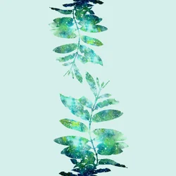 Feuilles vertes célestes