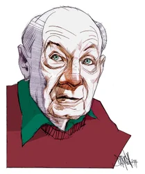 Gustave Thibon, 2014 (dessin numérique au crayon de couleur)