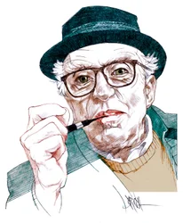 Luigi Malerba, 2020 (dessin numérique au crayon de couleur)
