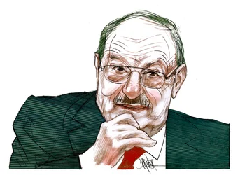 Umberto Eco (dessin numérique au crayon de couleur)